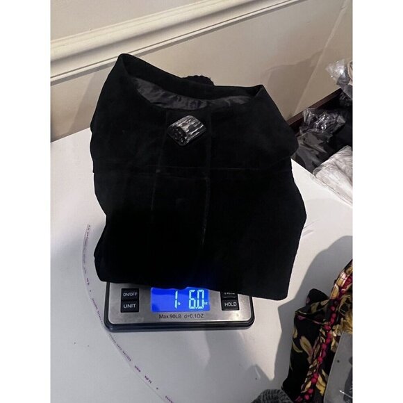 Suede Leather Knit Vintage Jacket Black Retro Y2K Western Cowgirl 90s Large Boho - Picture 6 of 6